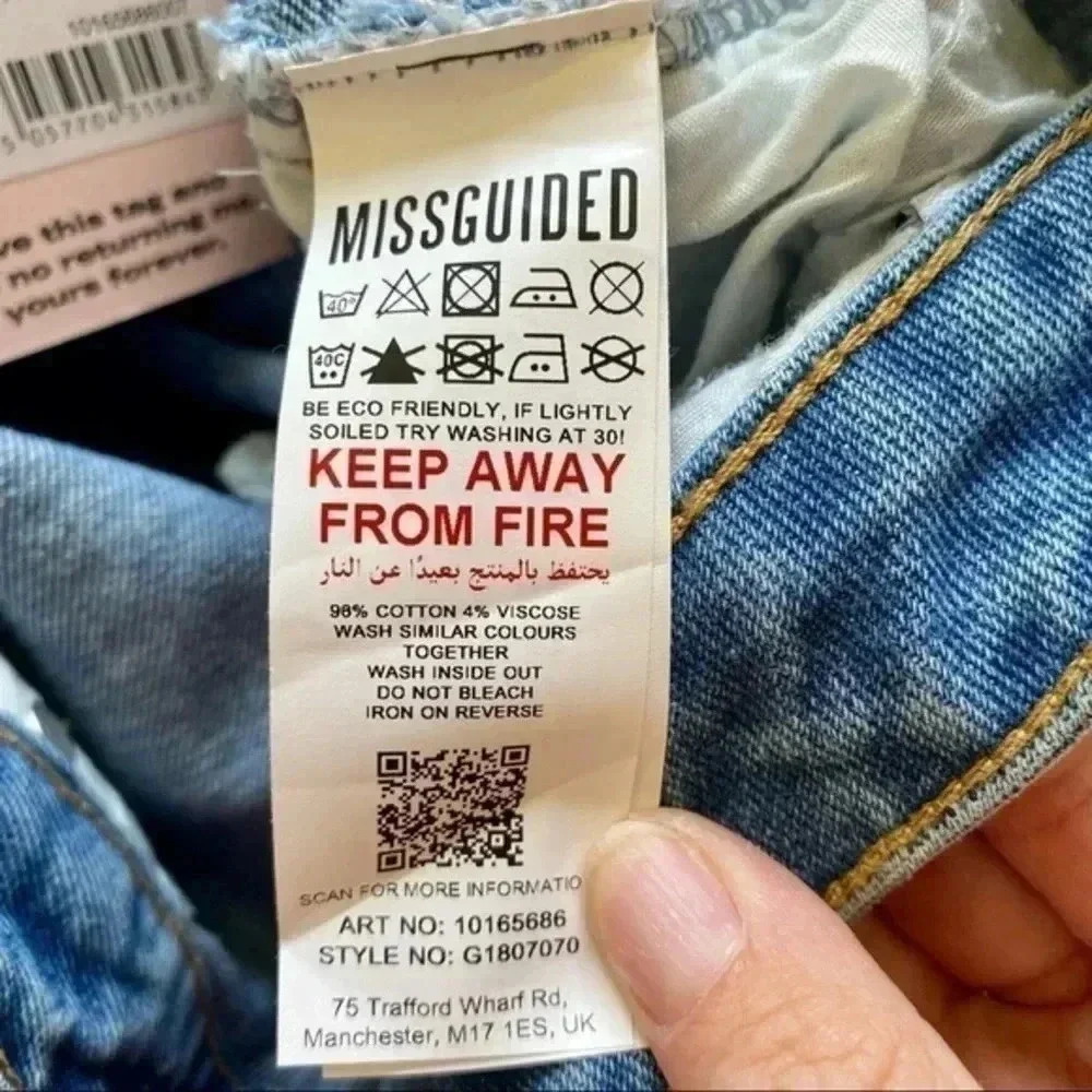 Missguided NWT Light Blue High Rise Boyfriend Jean 12R - Picture 11 of 15